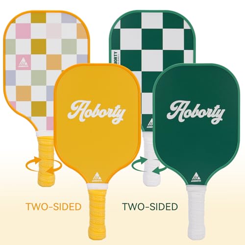 Image of AOBORTY Pickleball Paddles 4 Pack - USAPA Light Graphite Premium Rackets Fiber Face & Polymer Honeycomb Core Pickleball Set with 4 Outdoor Indoor Balls Including Portable Carry Bag