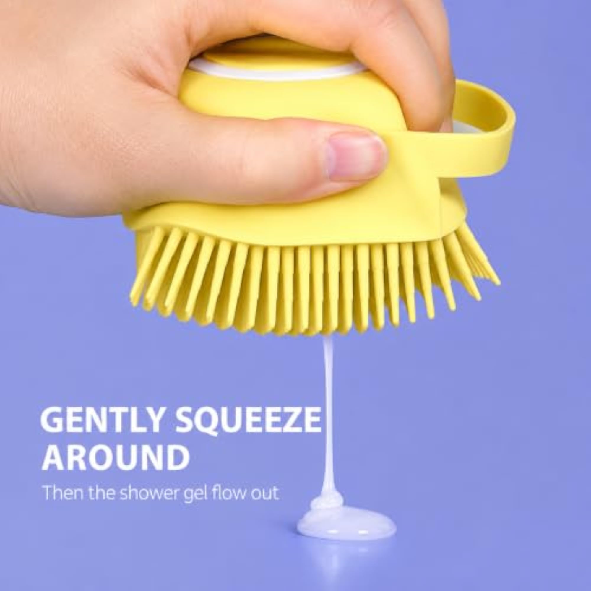 2 Pcs Silicone Bath Combo with Back Scrubber & Soap Dispenser Brush