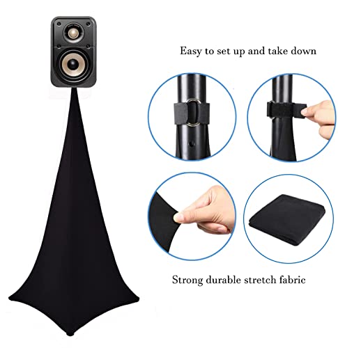Speaker Stand Cover COOSOO Universal Lighting Tripod Stand Cover Scrim DJ Speaker Light Stand Skirt Cover Stretchable Lycra Spandex Material 360 Degree Cover for Weddings Banquets Events - Image 3