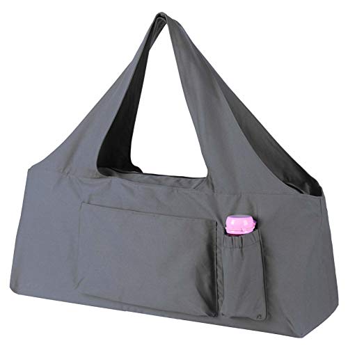 KUAK Yoga Mat Bag Large Yoga Bags and Carriers with Yoga Mat Strap, Full Zipper Closure, 5 Multi-Functional Pockets, Durable Yoga Mat Tote Sling Carrier for Women Fits Most Size Mats, Grey