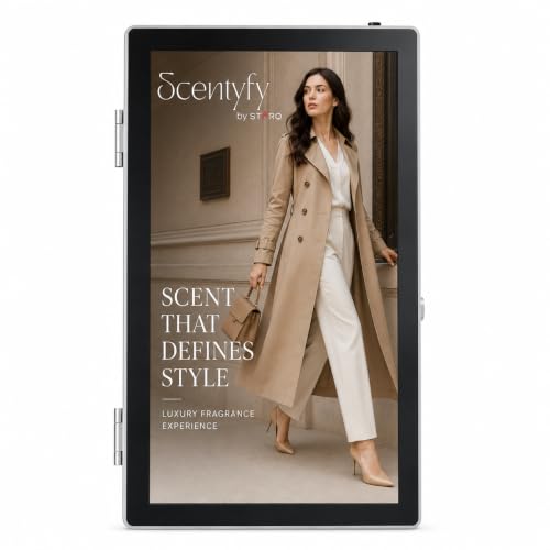 Image of SCENTYFY by STARQ ADScent Smart Advertising Aroma Diffuser with Digital Display, Commercial Scent Marketing Machine for Retail Stores, Hotels, Offices & Showrooms with 500ml Starter Perfume