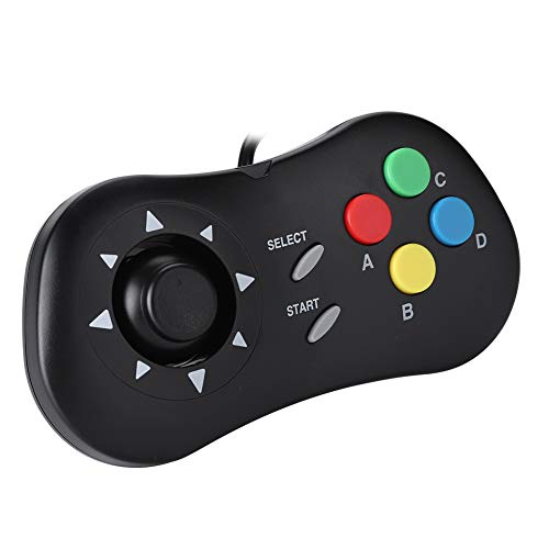 Mini Wired Gamepad Game Console Controller for SNK NEOGEO Gamepad Wired(Black)