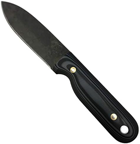 Bushcrafter HC Convex Grind, 1075, Micarta Fixed Blade Knife (Gray/Black)