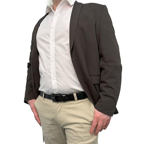 Genuine Leather Belt, Handcrafted, Black, Chrome Buckle, Premium Buff Leather, 40mm Width4