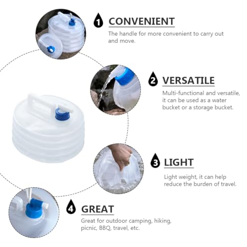 Image of KIDWILL Collapsible Water Storage Tank Portable Water Container with Tap Foldable Water Carrier Lifting Bag Water Pouch Camping Water Tank Outdoor Water Dispenser Travel Water Storage Solution