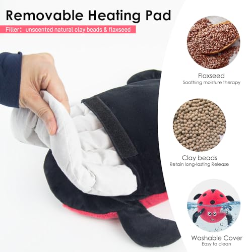 Image of Microwavable Heat Pad for Neck and Shoulders, Warm Compress Wrap, Red
