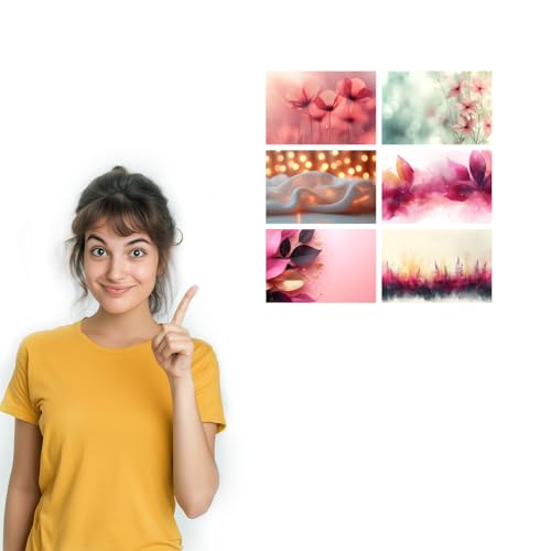 Image of SiddArtify Floral Wall Art Prints Set - Botanical Flower Poster Decor for Living Room Bedroom Office - Set of 2-4x6 Inch - Board (Pack of 6) - Sticker (Pack of 6)