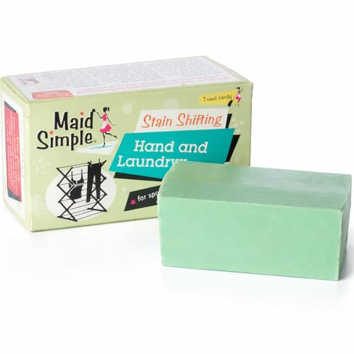 Maid Simple Stain Shifting Hand & Laundry Soap Bar, Powerful Solid Stain Remover for Spot Cleaning Clothes, Travel Handy Washing Bar for Delicates, Baby Clothes, Grease, Makeup & Food Stains