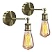 Industriale dell'annata Applique da Parete 2 Pezzi E27 Vintage Applique da Parete Interno Regolabile Testa in Rame Retro Wall Light per Casa, Bar, Ristoranti, Club Bronzo (lampadina non inclusa)