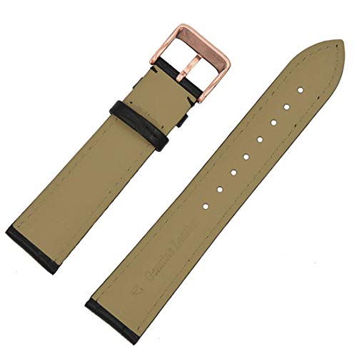 Image of 18mm 20mm 22mm 24mm 26mm 28mm 30mm 32mm Genuine Leather Black Brown Light Brown Blue Silver Rose Yellow Golden Silver Buckle Clasp Watch Band Strap for Men and Women