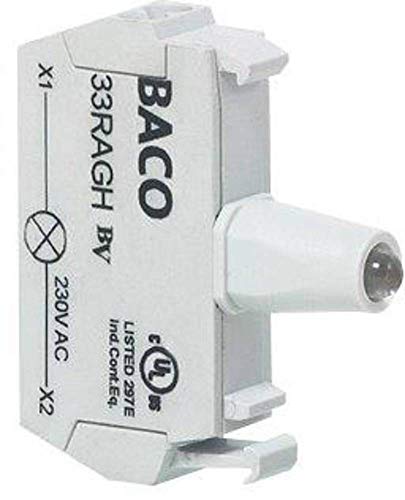 Élément LED Vert Bitension 12V 24V BACO 33RAGL à haute visibilité pour tableau