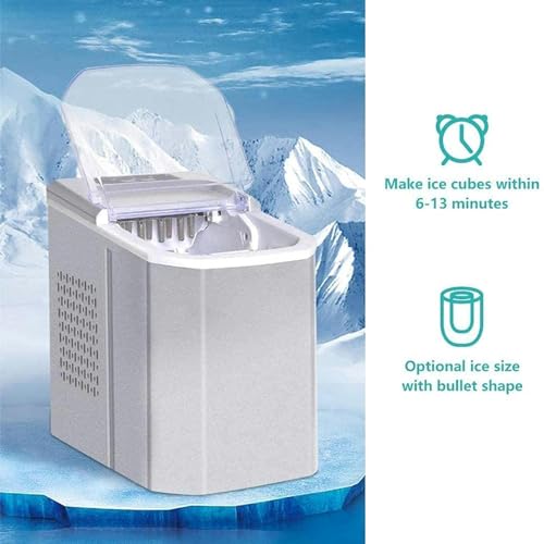 Fabricadora de hielo portátil y pequeña para hogar y oficina miniatura 4