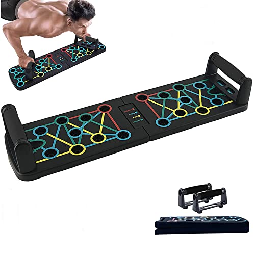Tabla push-up plegable Tablero Para Lagartijas 12 en 1 Portátil Antideslizante Multifuncional Fitness, Tabla Soporte para Lagartijas con Agarre de...