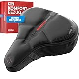WITTKOP Fahrradsitzkissen mit Gelkissen & Memory-Schaum I Ergonomischer Fahrradsitzbezug für Damen...