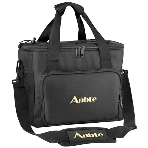 Anbte 25L Bolsa Térmica Porta Alimentos Impermeable Mochila Nevera Bolsa Nevera para Playa, Oficina, Escuela, Picnic, Barbacoa - Negro