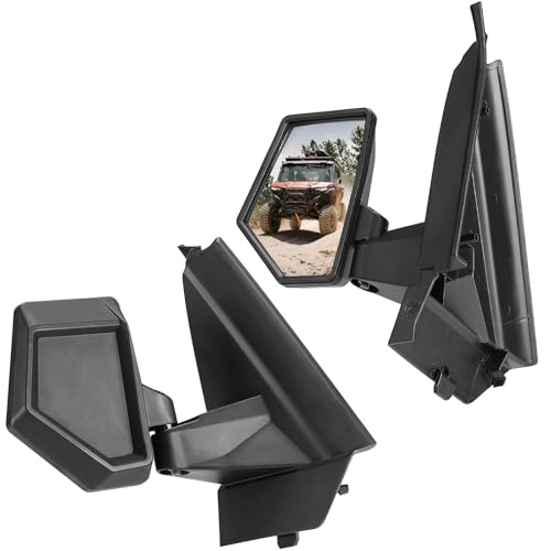 KEMIMOTO Large Mirror Adjustable Side Mirrors Compatible with Polaris Xpedition XP/ADV 2024-2026 Folding Side Mirrors with Guard Plate Mounted on A-pillar Replace #2884491
