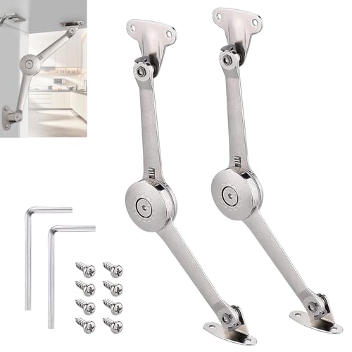 Janety 2 Pièces Ascenseur Réglable de Charnière de Support, 75/90/110 Degrés Charnières charniere porte placard avec vis, anneau en caoutchouc et clé hexagonale, pour Placard, Armoire