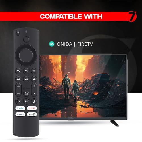 Image of 7SEVEN Compatible with Onida tv Remote Suitable for Fire OS 4k UHD Television 32 40 43 50 55 58 inches DLED ELED Onida fire tv Remote - No Alexa Feature or Voice Command