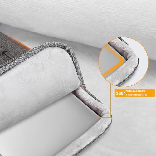 Funda portátil 14 pulgadas compatible con ordenador DELL ASUS Acer y Lenovo gris 2