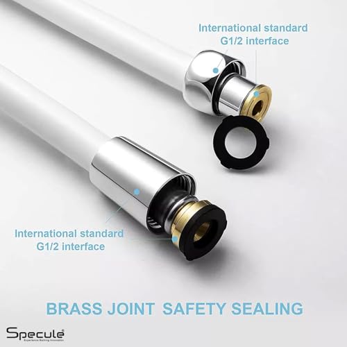 Image of 1.5 Meter PVC High Pressure Flexible Tube Shower Hose Pipe /Hand Shower Pipe /Health Faucet Tube Jet Spray Pipe (Chrome) (Brass Parts)