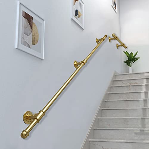 Escalier extérieur rampe or 330cm pour sécuriser l'accès de la maison