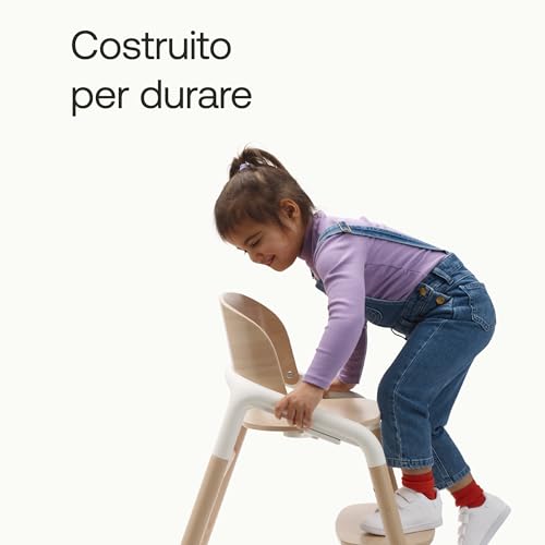 Bugaboo Giraffe Sedia Evolutiva In Legno, Seggiolone Regolabile In 1 Secondo, Sicura E Resistente, Utilizzabile Dalla Nascita In Combinazione Con Il Set Neonato (Venduto Separatamente), Bianco - 6
