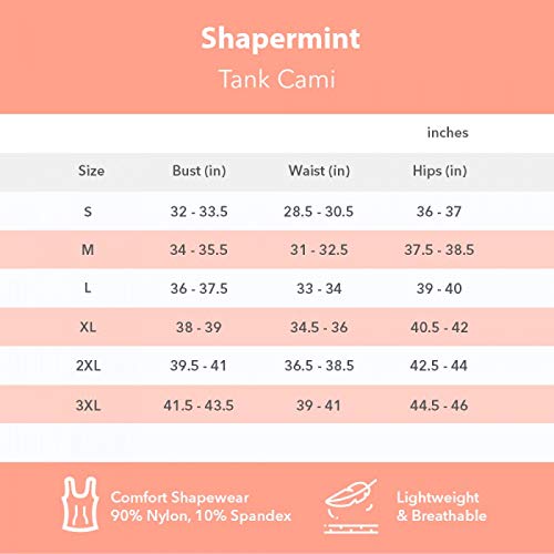 Shapermint Compression Tank Cami - Tummy And Waist Control Body Shapewear Camisole For Women Black #TOP1