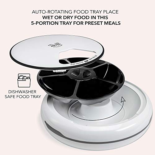 Arf Pets Automatic Pet Feeder, 5 Meal Food Dispenser for Dogs, Cats & Small Animals w
