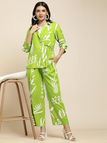 Image of RATAN Women's Rayon All Over Floral Printed Night Suit Shirt and Pajama Co-ord Set