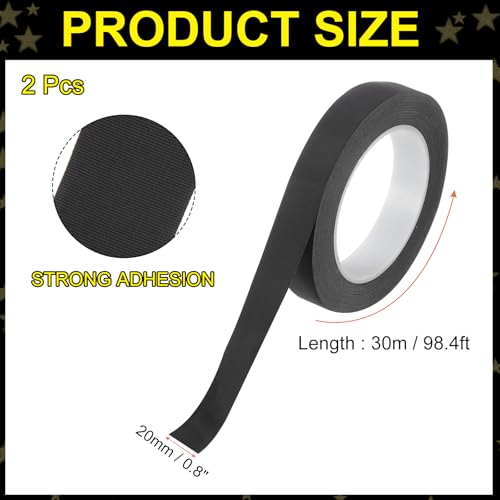 Image of MECCANIXITY Insulating Acetate Cloth Adhesive Tape, 0.8in x 98ft Black Electrical Heat Resistant Fabric Tape for Laptop Electric Automotive Guitar Repair Wire Harness, 2Pcs