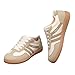 Produktbild Damen Stilvolle Runde Zehe rutschfeste Freizeitschuhe, Retro Lace Up Fashion Sneakers Trendy Tennisschuh Walking Footwear (Beige,40)