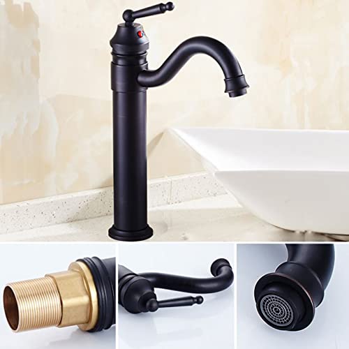 Robinet de lavabo simple antique noir mitigeur de salle de bain - 4