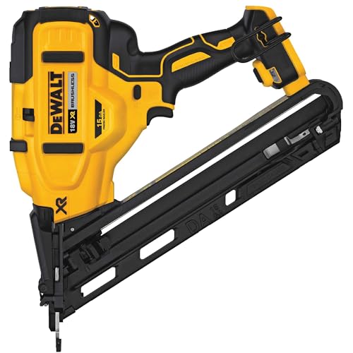 DeWalt DCN650N-XJ DCN650N-XJ-Clavadora de Acabado sin escobillas XR 18V sin Cargador/batería 15Ga para Clavos 34° de 1,8mm diámetro y 32-63mm Largo, 18 V, Negro/Amarillo