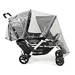 CHIC 4 BABY 275 60 Geschwisterwagen Duo, inkl. Babytragetasche und Regenhaube, Melange grau-weiß