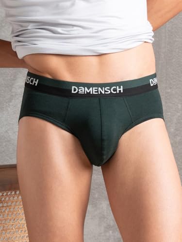 Image of DaMENSCH Fresh Mint Solid Underwear for Men, Breathable Innerwear, Cotton Briefs, Anti-Rash Waistband, Moisture Wicking Briefs, Mid-Rise, Peppermint Finished