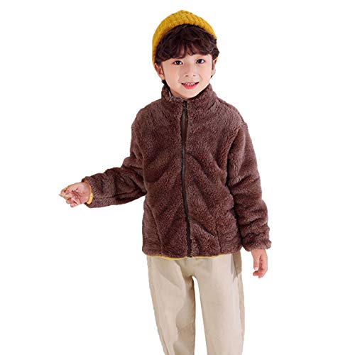Bbay Boys Girls Snowsuit, Kids Baby Children Warm Girl Boy Flannel Winter Jackets Sweatshirt Thick Coats 1-9 Years Brown