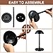 Reginary 8 Pieces Wig Head Stand for Multiple Wigs Mannequin Head 13.8 Inch Portable Hat Display Stand Travel Wig Holder for Styling Non Slip Stable DIY Practice Hat Holder(Black)