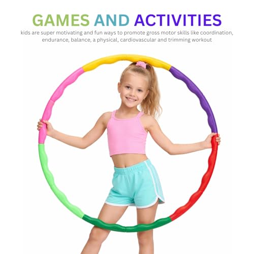 Image of Hula Hoop, Exercise Ring for Fitness for Boys, Girls, Kids and Adults (Multicolor), Hoola Hoop, Adjustable Design, use for Lose Weight, Fat Burning Healthy.