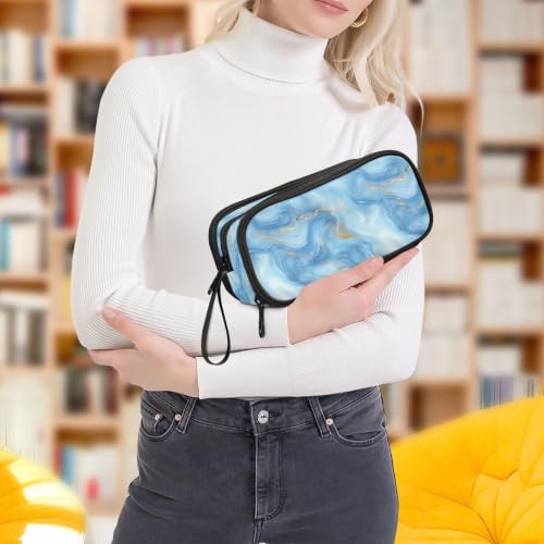 Image of Pencil Case Large Pen Bag with Zipper Marble Stone
