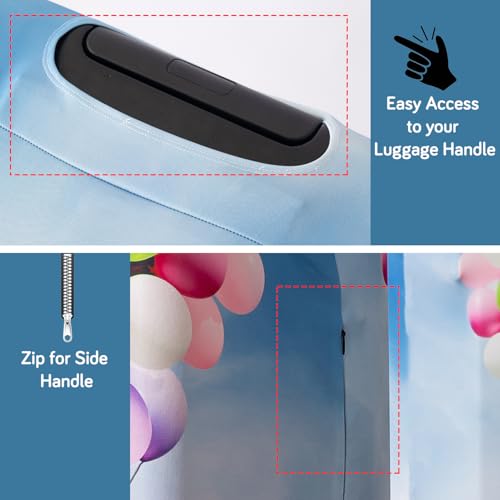 Image of HOKIPO 220gsm Durable and Washable Suitcase Covers for Trolley Suitcase, Large (26-27inch) - Balloon Drift (AR-6345-D12)