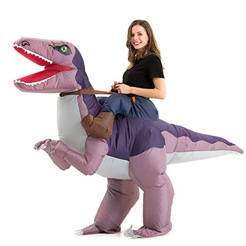 Inflatable Dinosaur Costume Adult Men Women, Inflatable Blow Up Costume Riding Velociraptor Dinosaur Costume Youth, Inflatable Ride On Dinosaur Halloween Costume Teen