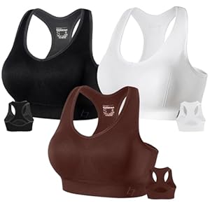FITTIN Racerback Sports Bras for Women – Padded Seamless Support Bra for Yoga Gym Workout Fitness