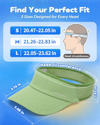 Image of Sport Sun Visor Hat for Women Men - Lightweight Stretchy Polyester Spandex Quick Dry Sweatband Wrinkle Resistant
