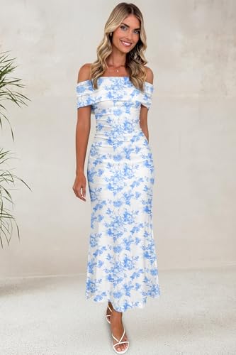 Wedding Guest Dresses for Women 2025 Floral Formal Cocktail Maxi Styles Off The Shoulder Stretch Sexy Bodycon Dress3