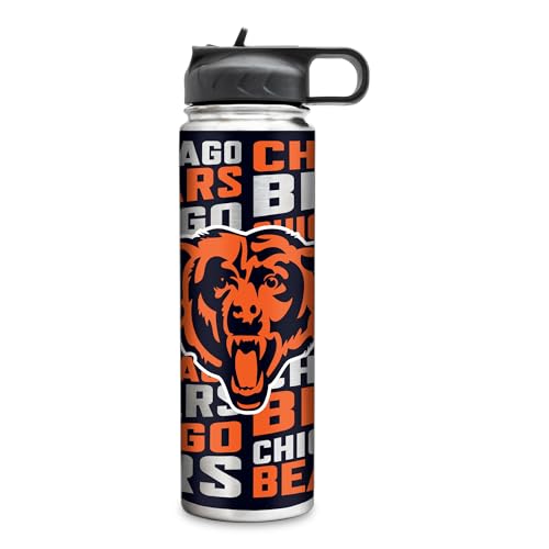 Rico Industries NFL Football Chicago Bears 22oz Stainless Steel Tumbler with Lid - Great For Coffee Tea Water or Cocktails