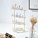 Byken 4 Tier Crown Holder,Tiara Organizer,.Golden Bridal Headdress Display Stand for Selling,Headband Ear Crown Storage Tower,Jewelry Holder for Girls Wedding Home Shop Store (Gold)