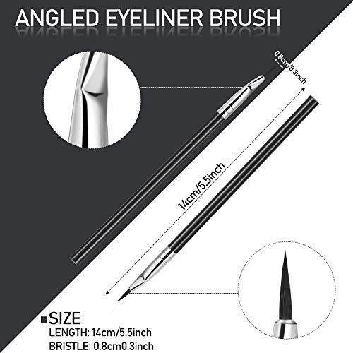12 Pieces Angled Eyeliner Brush Tint Brush Gel Liquid Thin Makeup Tapered Brush Fine Bent Angle Lightweight For Quick Makeup Tool #TOP3