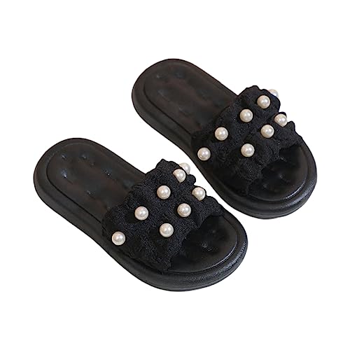 Toddler Baby Girl Slippers Open Toe Slippers Girl House Shoes Baby Soft Soled Pearl Sandals Size 9 Toddler Sandals Girls