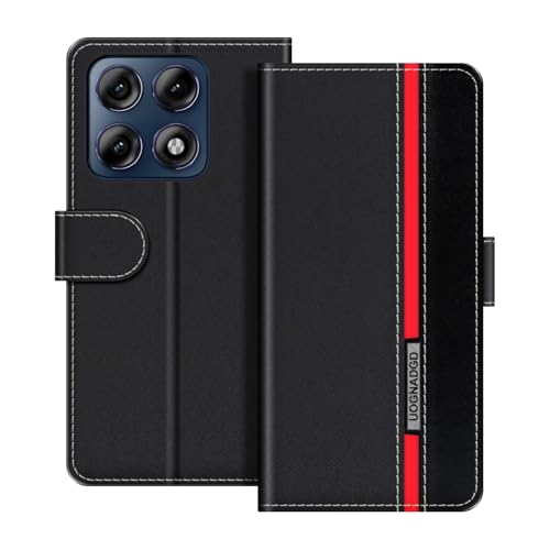 UOGNADGD ���U�[�P�[�X Motorola Edge 70 Pro 5G �Ƃ̌݊������� �}�O�l�b�g���t���b�v�J�o�[ �X�^���h���J�[�h�z���_�[�t�� �Ռ��ی�Ή� (�u���b�N)