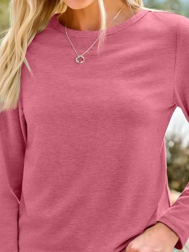 Image of AUTOMET Women's Long Sleeve Crewneck Shirts Casual Basic Tops